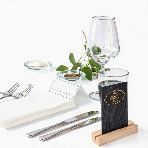 8 Pieces Wood Place Card Holders Table Number Holders Rustic Number Stands for Wedding Party Table Decoration-1