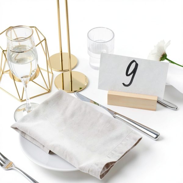 15Pcs Wood Table Number Stands, Wood Place Card Holders, Picture Holder Acrylic Sign Holders for Wedding, Ceremony, Birthday, Party, Home Decoration, Events-5