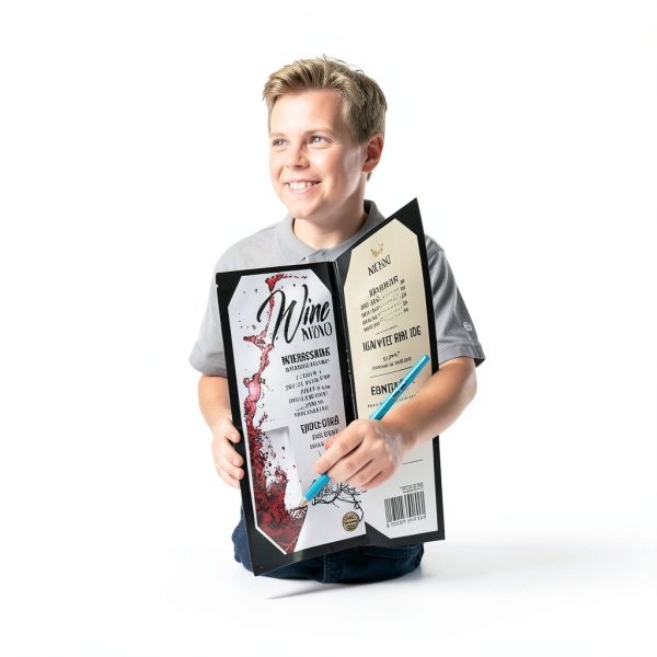 Restaurant Menu Covers Holders JK PREMIUMS PU 2‑View 4.25×11 Black-3