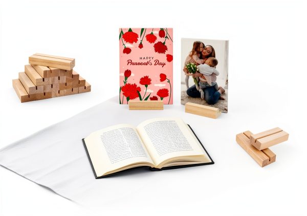 15Pcs Wood Table Number Stands, Wood Place Card Holders, Picture Holder Acrylic Sign Holders for Wedding, Ceremony, Birthday, Party, Home Decoration, Events-4