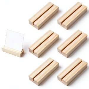 Wood PlaceCard Holders by Psiriol – Sturdy Hand‑Polished Set of 6-0