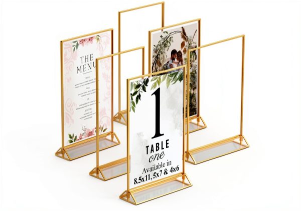 Gold Picture Frames Double-Sided 6-Pack 5x7 Acrylic Holders – Gold-0