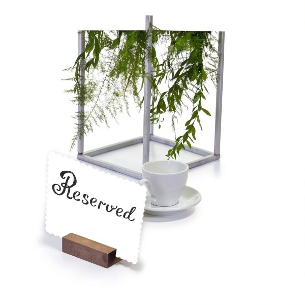 Wood Place Card Holders Walnut Pedestal Number Stands-3