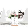 8 Pieces Wood Place Card Holders Table Number Holders Rustic Number Stands for Wedding Party Table Decoration-4