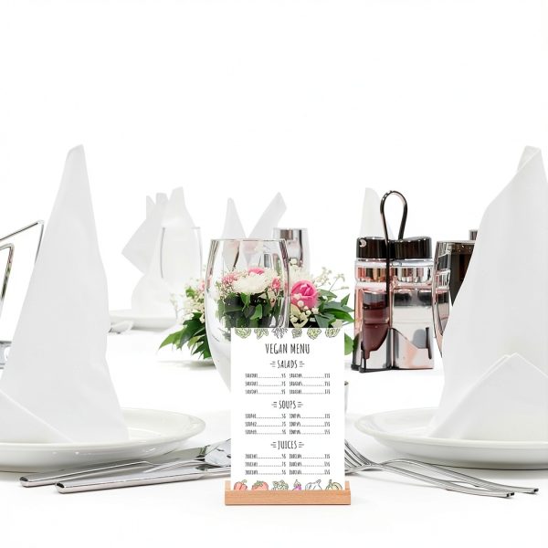 8 Pieces Wood Place Card Holders Table Number Holders Rustic Number Stands for Wedding Party Table Decoration-4