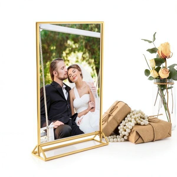 Gold Picture Frames Double-Sided 6-Pack 5x7 Acrylic Holders – Gold-1